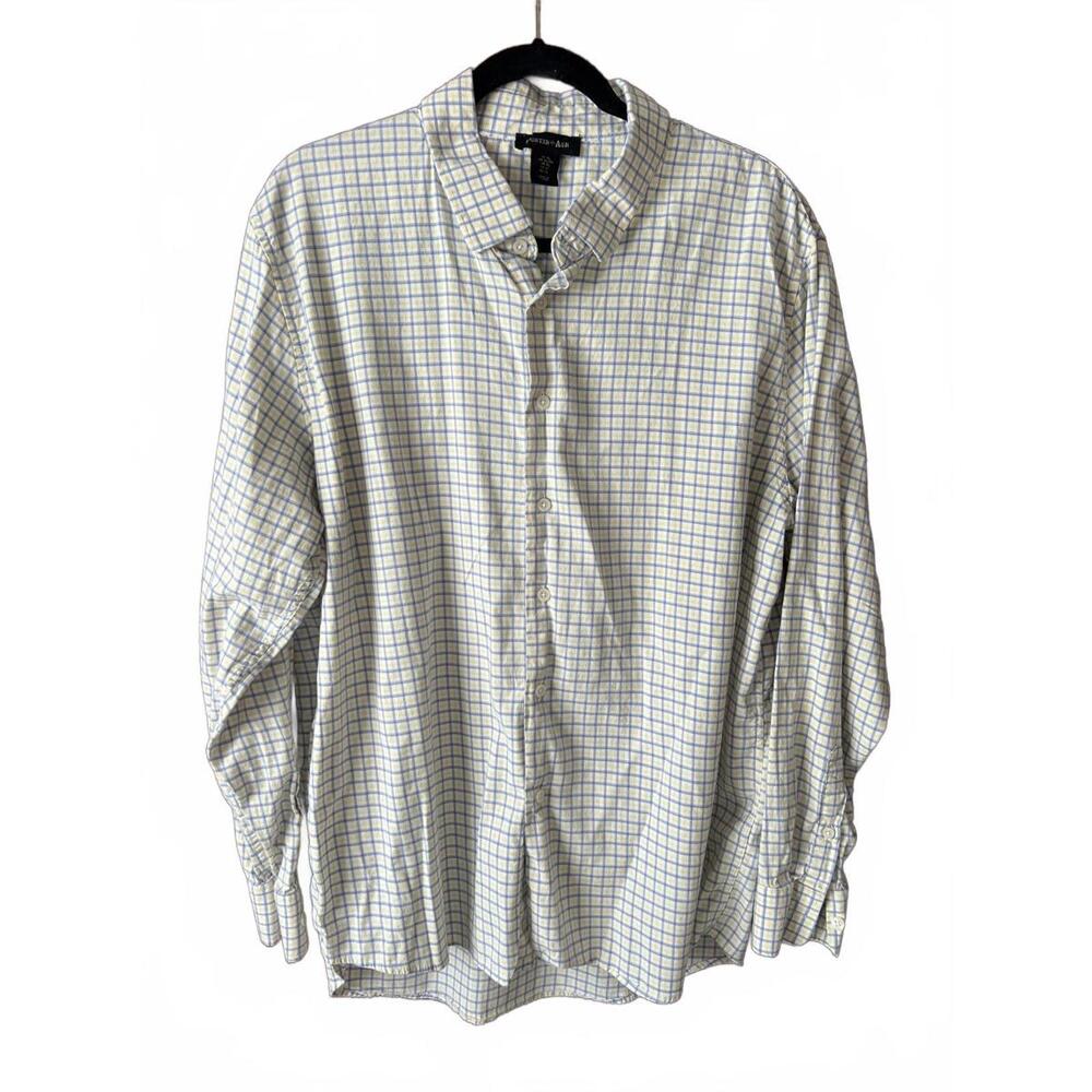 Men's‎ XL Yellow & Blue Checkered Button Up Shirt Long Sleeve by Porter & Ash